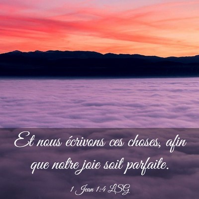 Picture 03 - 1 Jean 1:4 LSG - Et nous écrivons ces choses, afin que notre joie - Bible Verse Picture