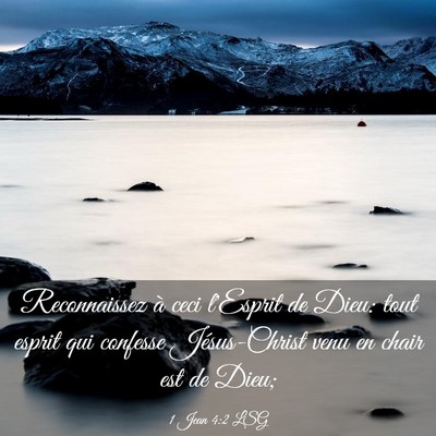 Picture 03 - 1 Jean 4:2 LSG - Reconnaissez à ceci l'Esprit de Dieu: tout - Bible Verse Picture