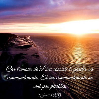Picture 03 - 1 Jean 5:3 LSG - Car l'amour de Dieu consiste à garder ses - Bible Verse Picture