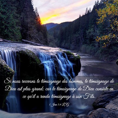 Picture 03 - 1 Jean 5:9 LSG - Si nous recevons le témoignage des hommes, le - Bible Verse Picture