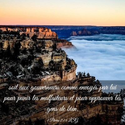 Picture 03 - 1 Pierre 2:14 LSG - soit aux gouverneurs comme envoyés par lui pour - Bible Verse Picture