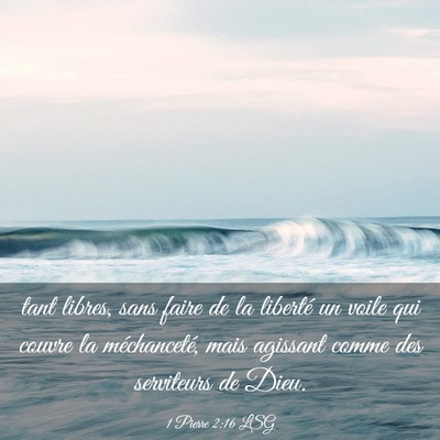 Picture 03 - 1 Pierre 2:16 LSG - tant libres, sans faire de la liberté un voile - Bible Verse Picture