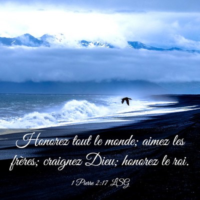 Picture 03 - 1 Pierre 2:17 LSG - Honorez tout le monde; aimez les frères; - Bible Verse Picture