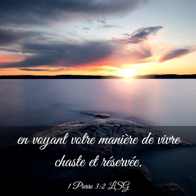 Picture 03 - 1 Pierre 3:2 LSG - en voyant votre manière de vivre chaste et - Bible Verse Picture