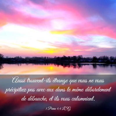 Picture 03 - 1 Pierre 4:4 LSG - Aussi trouvent-ils étrange que vous ne vous - Bible Verse Picture