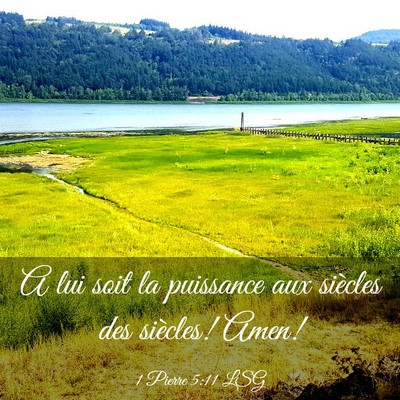 Picture 03 - 1 Pierre 5:11 LSG - A lui soit la puissance aux siècles des - Bible Verse Picture
