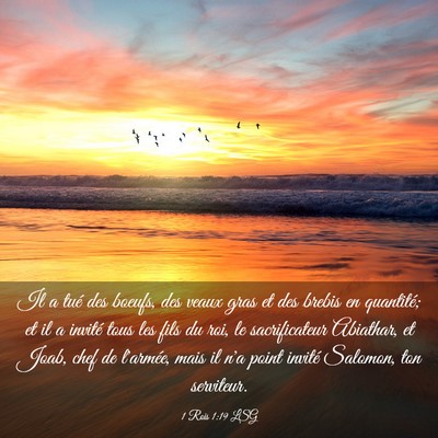 Picture 03 - 1 Rois 1:19 LSG - Il a tué des boeufs, des veaux gras et des - Bible Verse Picture