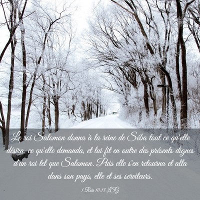 Picture 03 - 1 Rois 10:13 LSG - Le roi Salomon donna à la reine de Séba tout ce - Bible Verse Picture