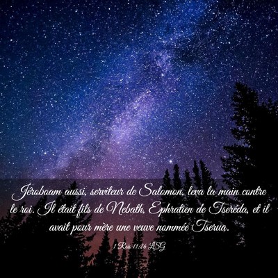 Picture 03 - 1 Rois 11:26 LSG - Jéroboam aussi, serviteur de Salomon, leva la - Bible Verse Picture