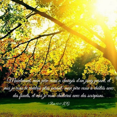 Picture 03 - 1 Rois 12:11 LSG - Maintenant, mon père vous a chargés d'un joug - Bible Verse Picture