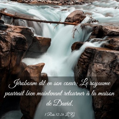 Picture 03 - 1 Rois 12:26 LSG - Jéroboam dit en son coeur: Le royaume pourrait - Bible Verse Picture