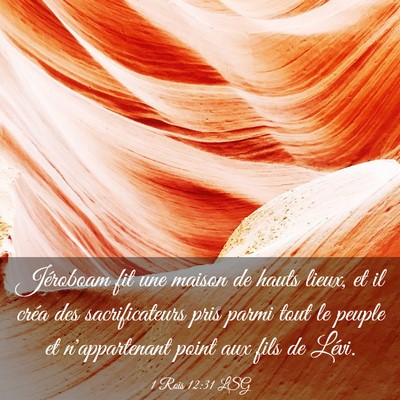 Picture 03 - 1 Rois 12:31 LSG - Jéroboam fit une maison de hauts lieux, et il - Bible Verse Picture