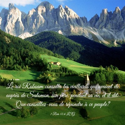 Picture 03 - 1 Rois 12:6 LSG - Le roi Roboam consulta les vieillards qui avaient - Bible Verse Picture