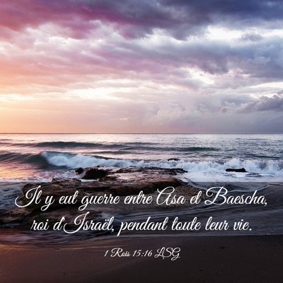 Picture 03 - 1 Rois 15:16 LSG - Il y eut guerre entre Asa et Baescha, roi - Bible Verse Picture