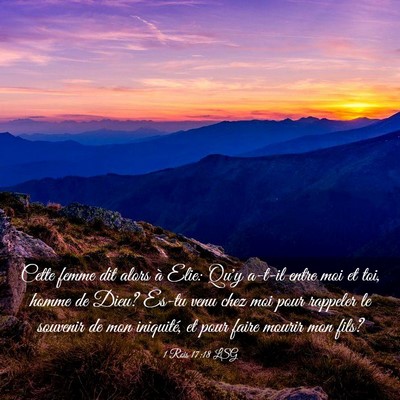 Picture 03 - 1 Rois 17:18 LSG - Cette femme dit alors à Elie: Qu'y a-t-il entre - Bible Verse Picture
