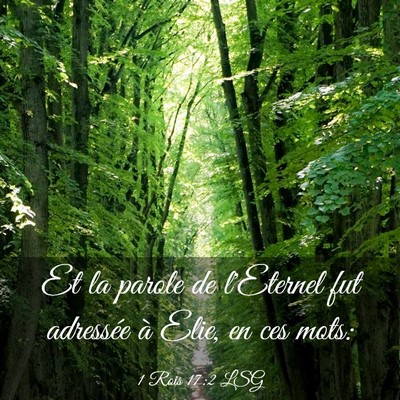 Picture 03 - 1 Rois 17:2 LSG - Et la parole de l'Eternel fut adressée à Elie, - Bible Verse Picture