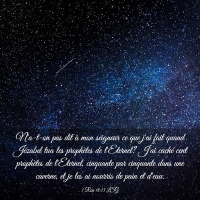 Picture 03 - 1 Rois 18:13 LSG - N'a-t-on pas dit à mon seigneur ce que j'ai fait - Bible Verse Picture