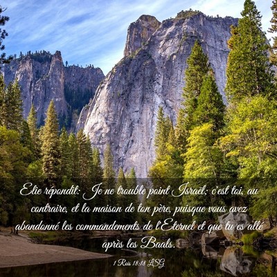 Picture 03 - 1 Rois 18:18 LSG - Elie répondit: Je ne trouble point Israël; - Bible Verse Picture