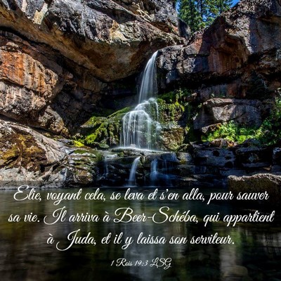 Picture 03 - 1 Rois 19:3 LSG - Elie, voyant cela, se leva et s'en alla, pour - Bible Verse Picture