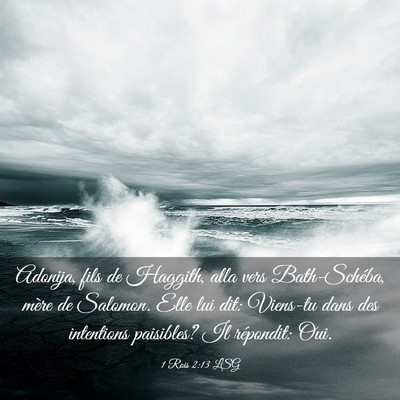 Picture 03 - 1 Rois 2:13 LSG - Adonija, fils de Haggith, alla vers Bath-Schéba, - Bible Verse Picture