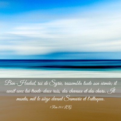 Picture 03 - 1 Rois 20:1 LSG - Ben-Hadad, roi de Syrie, rassembla toute son - Bible Verse Picture