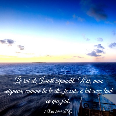 Picture 03 - 1 Rois 20:4 LSG - Le roi d'Israël répondit: Roi, mon seigneur, - Bible Verse Picture