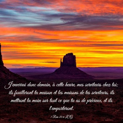 Picture 03 - 1 Rois 20:6 LSG - J'enverrai donc demain, à cette heure, mes - Bible Verse Picture