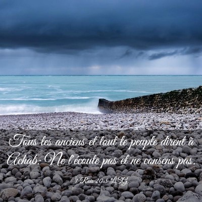 Picture 03 - 1 Rois 20:8 LSG - Tous les anciens et tout le peuple dirent à - Bible Verse Picture