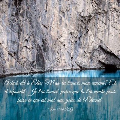 Picture 03 - 1 Rois 21:20 LSG - Achab dit à Elie: M'as-tu trouvé, mon ennemi? - Bible Verse Picture