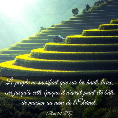 Picture 03 - 1 Rois 3:2 LSG - Le peuple ne sacrifiait que sur les hauts lieux, - Bible Verse Picture