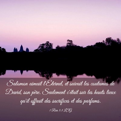 Picture 03 - 1 Rois 3:3 LSG - Salomon aimait l'Eternel, et suivait les coutumes - Bible Verse Picture
