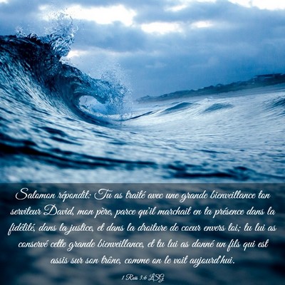 Picture 03 - 1 Rois 3:6 LSG - Salomon répondit: Tu as traité avec une grande - Bible Verse Picture