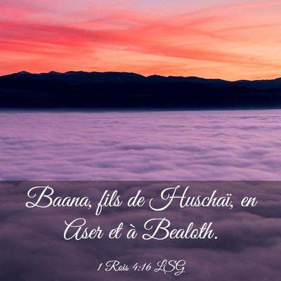 Picture 03 - 1 Rois 4:16 LSG - Baana, fils de Huschaï, en Aser et à - Bible Verse Picture