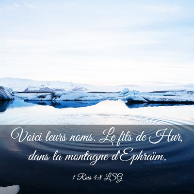 Picture 03 - 1 Rois 4:8 LSG - Voici leurs noms. Le fils de Hur, dans la - Bible Verse Picture