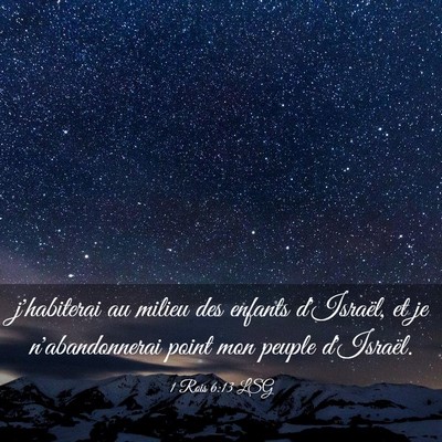 Picture 03 - 1 Rois 6:13 LSG - j'habiterai au milieu des enfants d'Israël, et - Bible Verse Picture