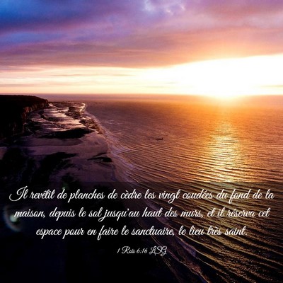 Picture 03 - 1 Rois 6:16 LSG - Il revêtit de planches de cèdre les vingt - Bible Verse Picture