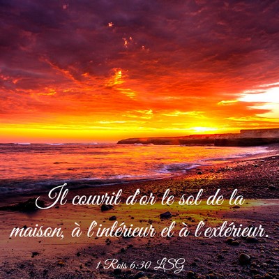 Picture 03 - 1 Rois 6:30 LSG - Il couvrit d'or le sol de la maison, à - Bible Verse Picture