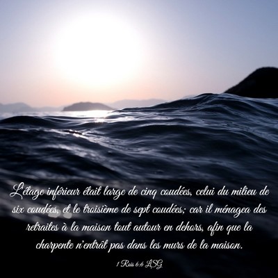 Picture 03 - 1 Rois 6:6 LSG - L'étage inférieur était large de cinq - Bible Verse Picture