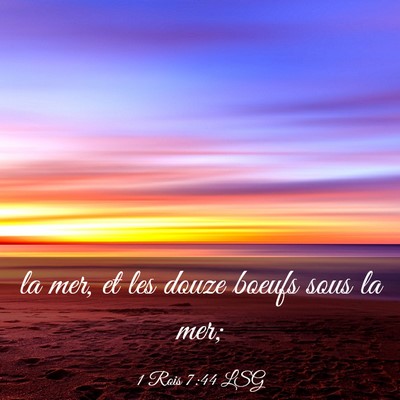Picture 03 - 1 Rois 7:44 LSG - la mer, et les douze boeufs sous la - Bible Verse Picture