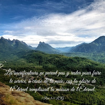 Picture 03 - 1 Rois 8:11 LSG - Les sacrificateurs ne purent pas y rester pour - Bible Verse Picture
