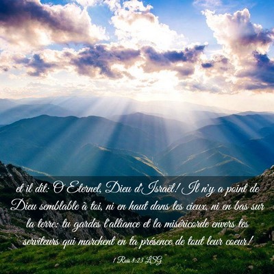 Picture 03 - 1 Rois 8:23 LSG - et il dit: O Eternel, Dieu d'Israël! Il n'y a - Bible Verse Picture
