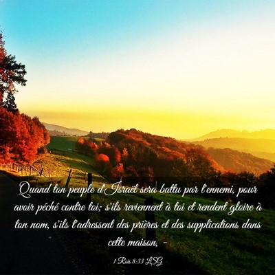Picture 03 - 1 Rois 8:33 LSG - Quand ton peuple d'Israël sera battu par - Bible Verse Picture