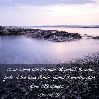 Picture 03 - 1 Rois 8:42 LSG - car on saura que ton nom est grand, ta main - Bible Verse Picture