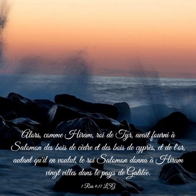 Picture 03 - 1 Rois 9:11 LSG - Alors, comme Hiram, roi de Tyr, avait fourni à - Bible Verse Picture