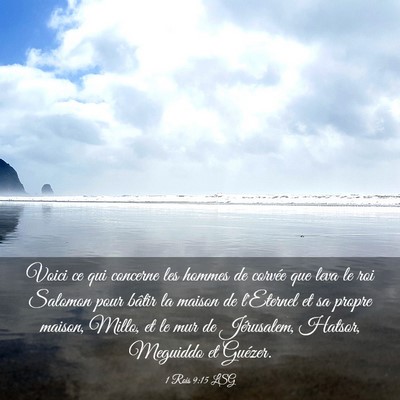 Picture 03 - 1 Rois 9:15 LSG - Voici ce qui concerne les hommes de corvée que - Bible Verse Picture