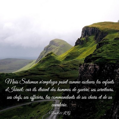 Picture 03 - 1 Rois 9:22 LSG - Mais Salomon n'employa point comme esclaves les - Bible Verse Picture