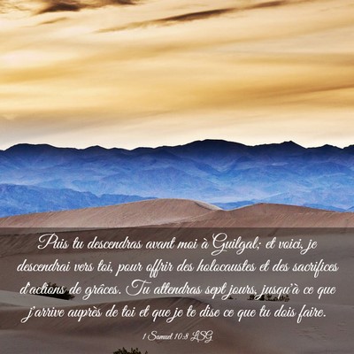 Picture 03 - 1 Samuel 10:8 LSG - Puis tu descendras avant moi à Guilgal; et - Bible Verse Picture