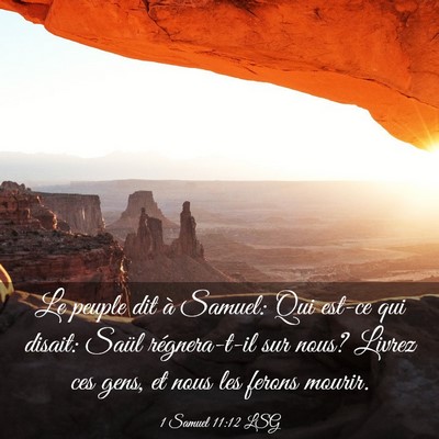 Picture 03 - 1 Samuel 11:12 LSG - Le peuple dit à Samuel: Qui est-ce qui disait: - Bible Verse Picture
