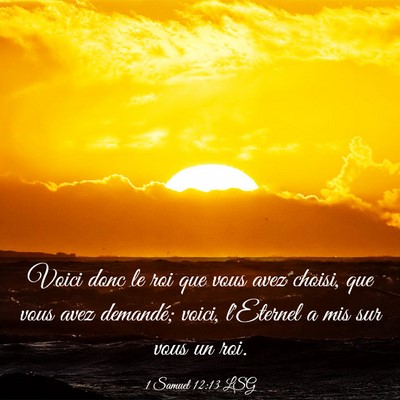 Picture 03 - 1 Samuel 12:13 LSG - Voici donc le roi que vous avez choisi, que vous - Bible Verse Picture