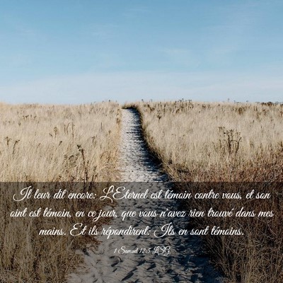 Picture 03 - 1 Samuel 12:5 LSG - Il leur dit encore: L'Eternel est témoin contre - Bible Verse Picture